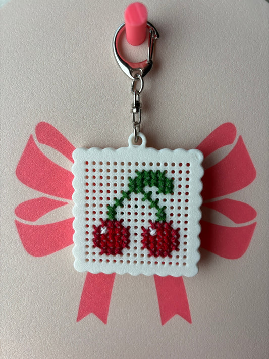 Cross Stitch Mini Bag Charm Kit - Cherry