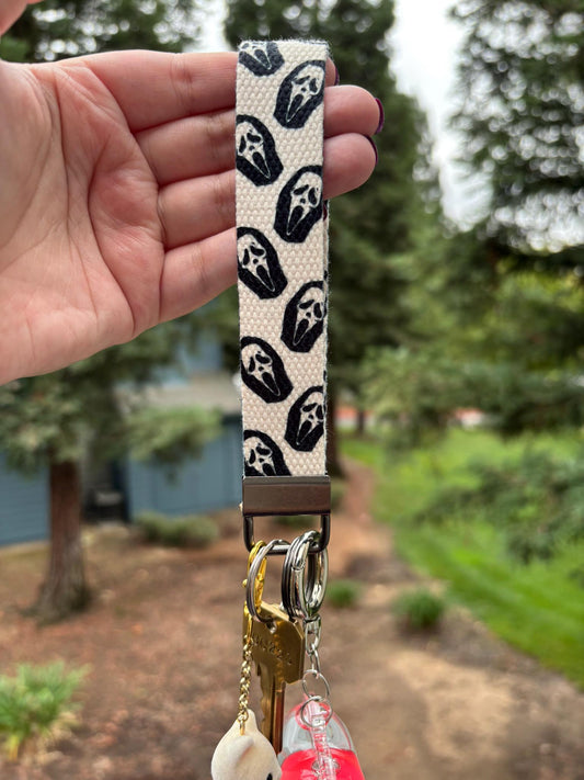 Wristlet Keychain Spooky Pattern : Horror Movie Accessory